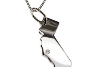 50cm Kette + Kalifornien mit Brillant am Wunschort in 925 Silber