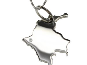 50cm Kette + Kolumbien mit Brillant am Wunschort in 925 Silber