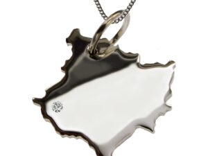 50cm Kette + Kosovo mit Brillant am Wunschort in 925 Silber
