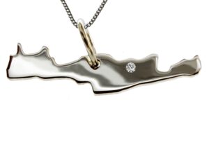 50cm Kette + Kreta mit Brillant am Wunschort in 925 Silber