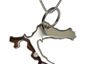 50cm Kette + Kroatien mit Brillant am Wunschort in 925 Silber