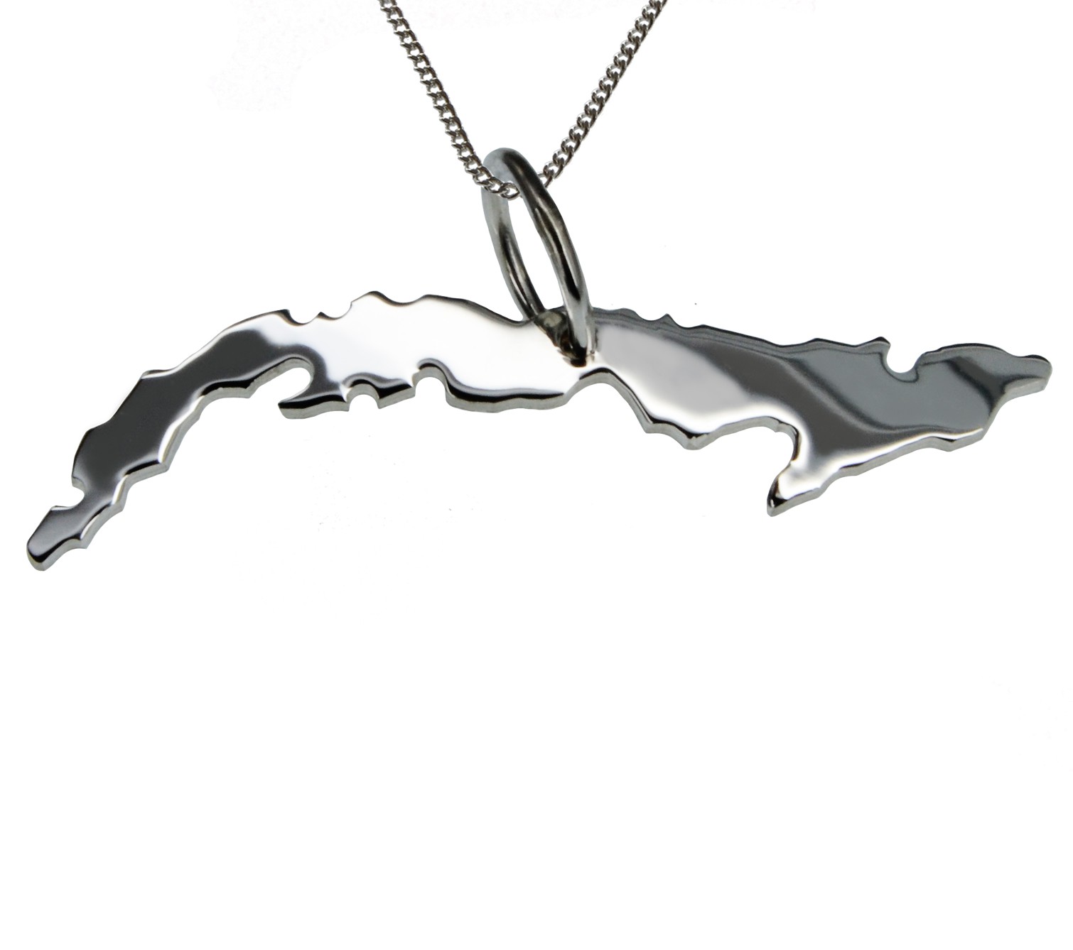 50cm Halskette + Kuba Anhänger in massiv 925 Silber