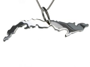 50cm Kette + Kuba mit Brillant am Wunschort in 925 Silber