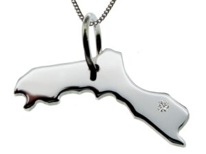 50cm Kette + Kurdistan mit Brillant am Wunschort in 925 Silber