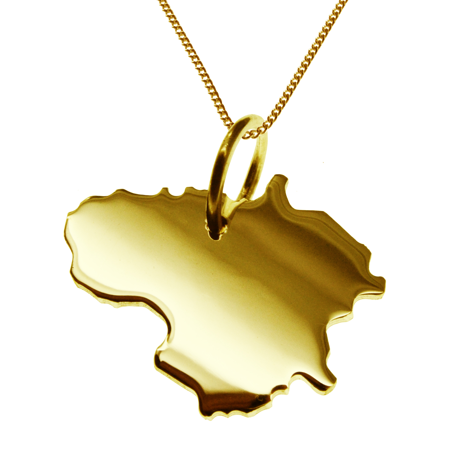 50cm Halskette + Litauen Anhänger in massiv 585 Gelbgold