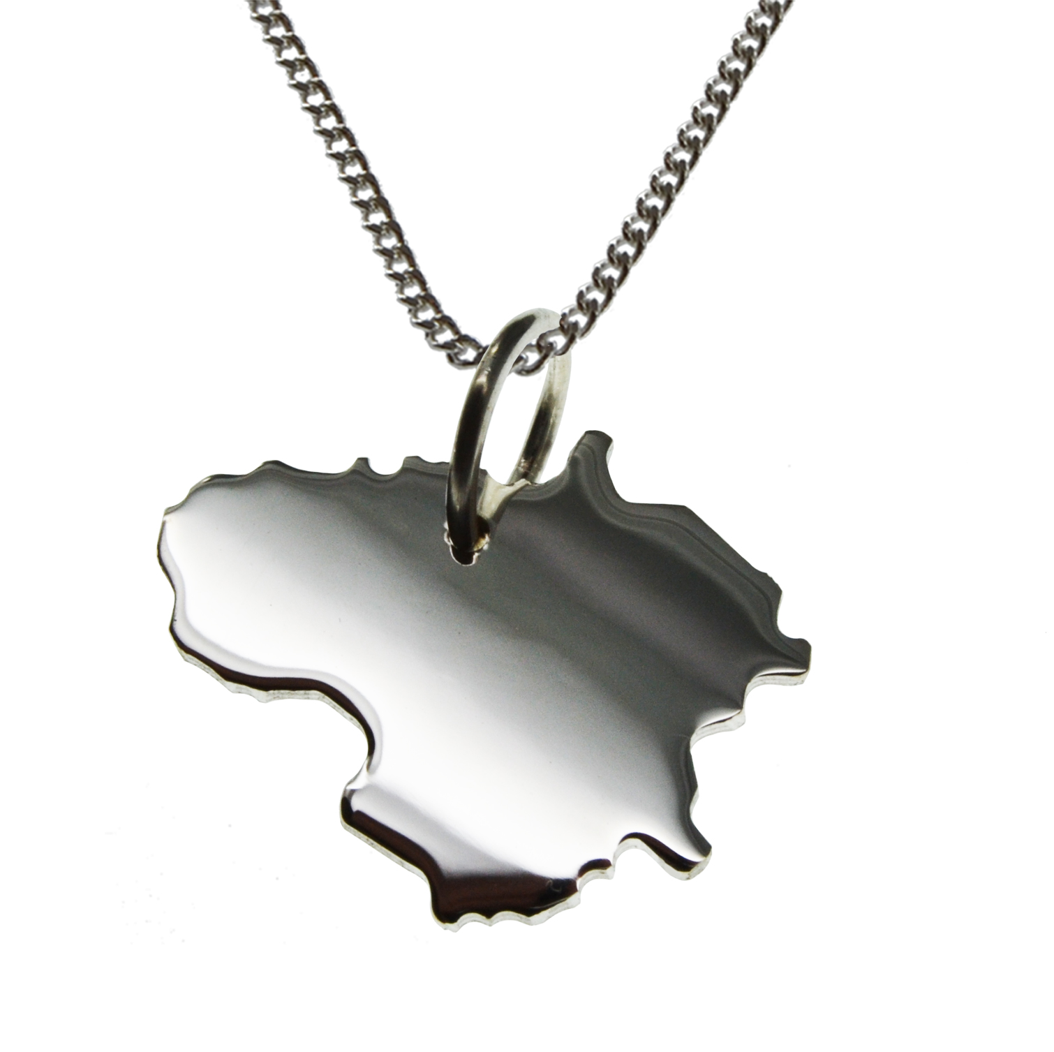 50cm Halskette + Litauen Anhänger in massiv 925 Silber