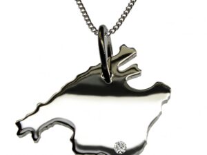 50cm Kette + Mallorca mit Brillant am Wunschort in 925 Silber