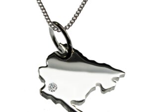 50cm Kette + Montenegro mit Brillant am Wunschort in 925 Silber