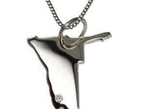50cm Kette + Namibia mit Brillant am Wunschort in 925 Silber
