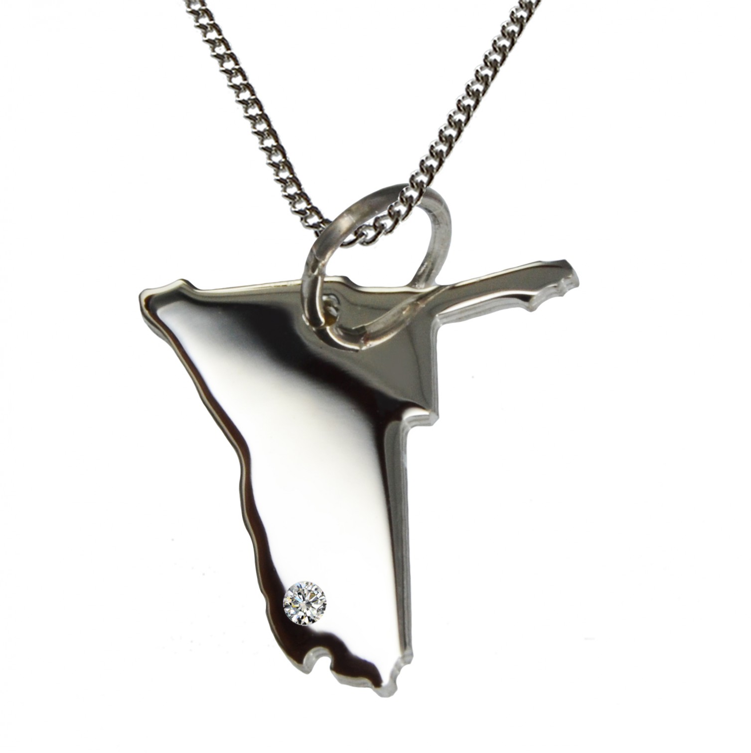 50cm Kette + Namibia mit Brillant am Wunschort in 925 Silber