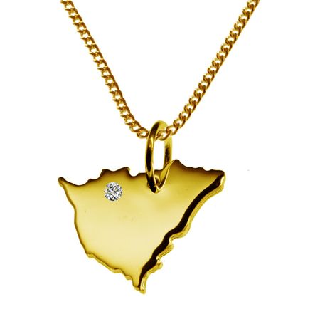 50cm Kette + Nicaragua mit Brillant am Wunschort 585 Gold