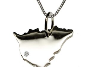 50cm Kette + Nicaragua mit Brillant am Wunschort in 925 Silber