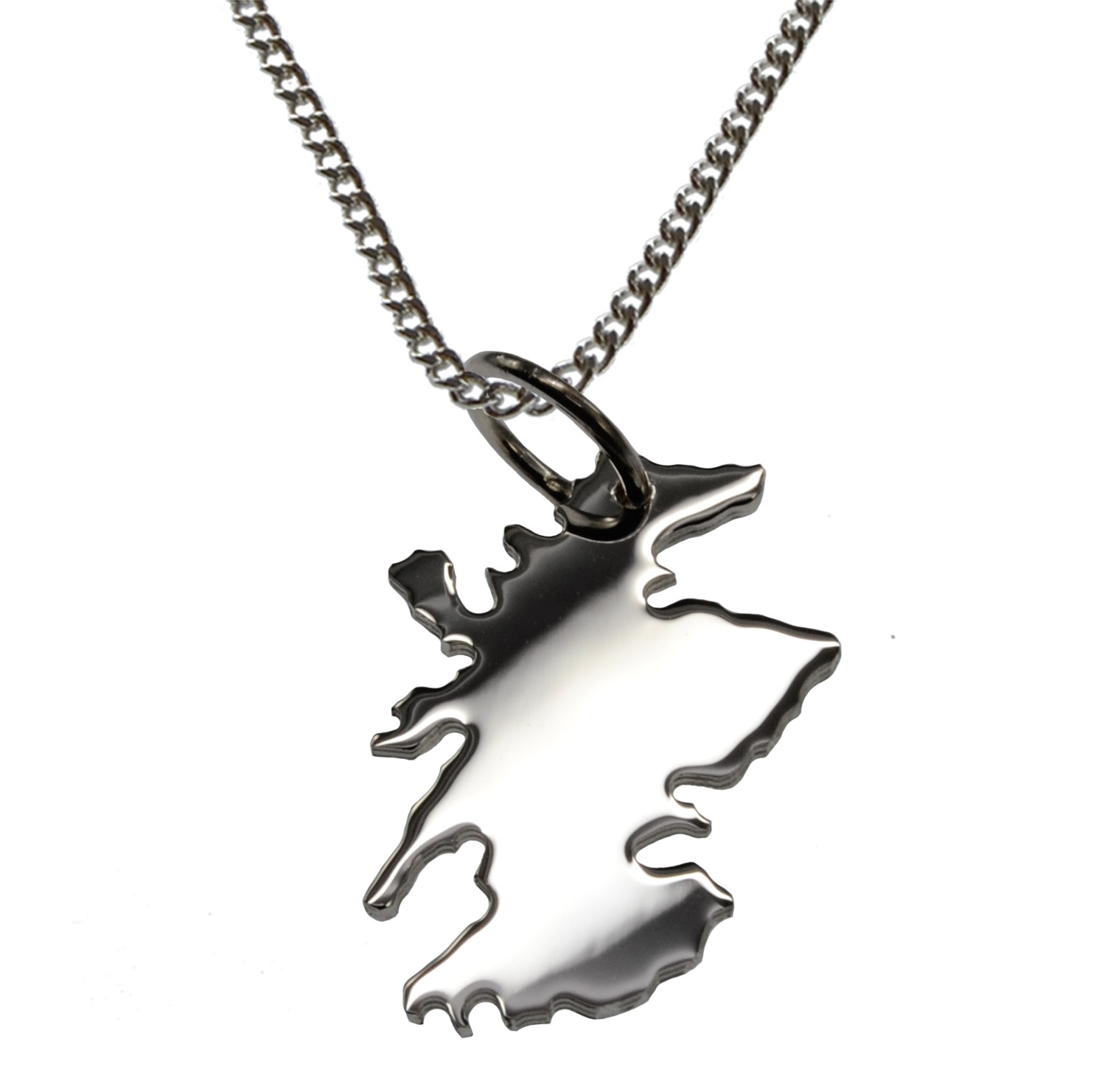 50cm Halskette + Schottland Anhänger in massiv 925 Silber