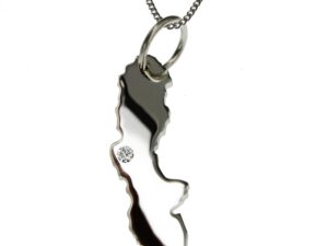 50cm Kette + Schweden mit Brillant am Wunschort in 925 Silber
