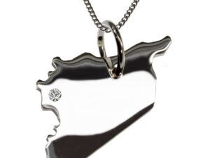 50cm Kette + Syrien mit Brillant am Wunschort in 925 Silber