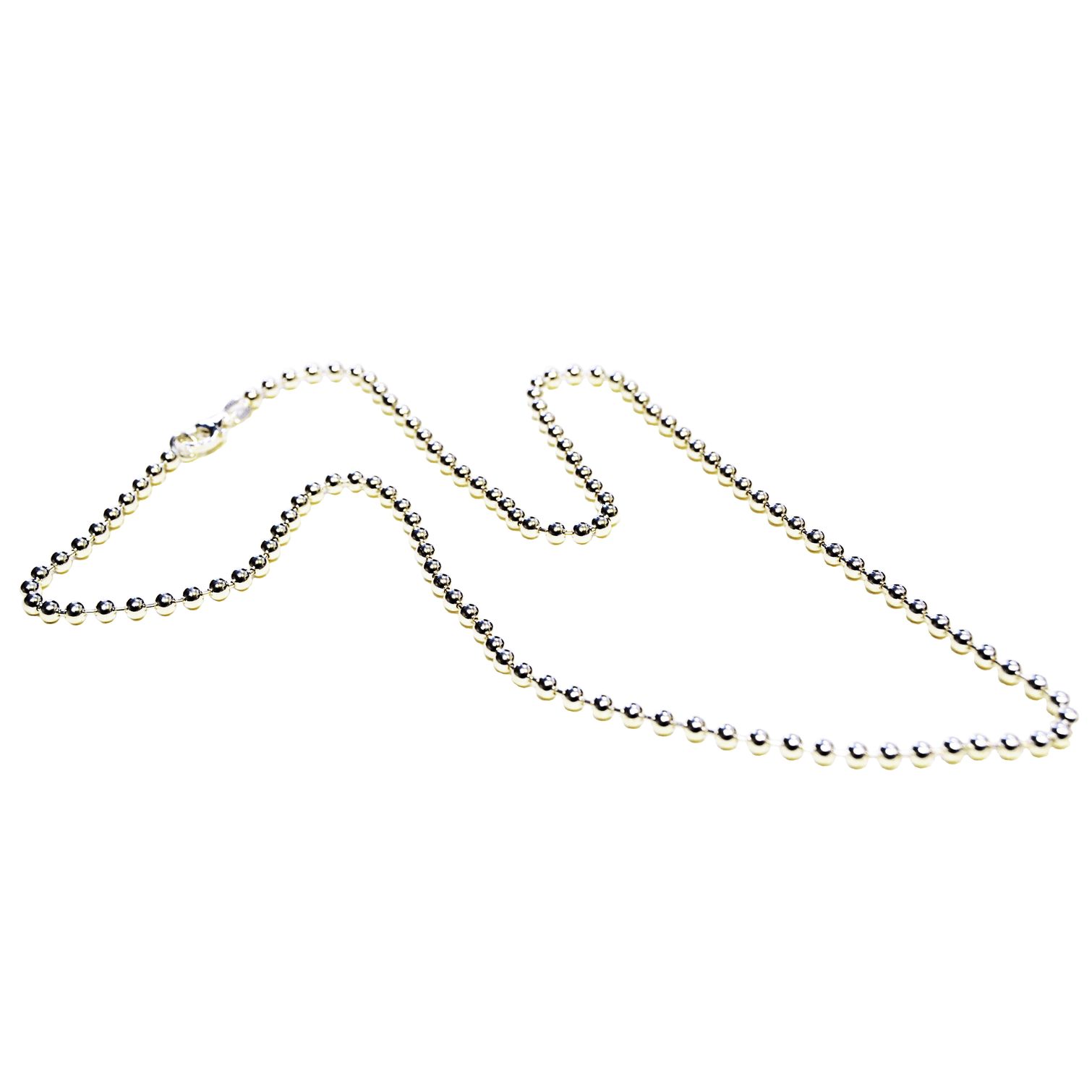 Kugelkette 3mm - 925 Silber - Karabiner-Verschluss - 80cm – Bild 3